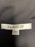 LK BENNETT BLACK EMBROIDERED TRIM TIE REAR LONG SLEEVE TOP SIZE S