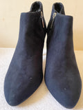 BRAND NEW CARVELA NAVY BLUE FAUX SUEDE ZIP FASTEN ANKLE BOOTS SIZE 5/38