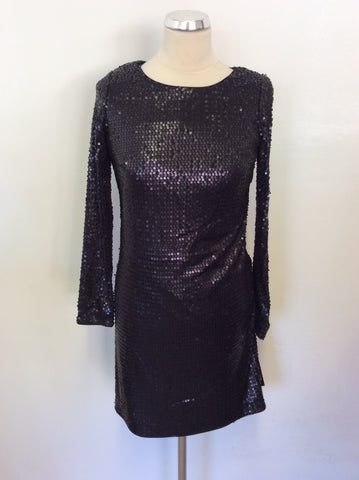 Brand New Marks & Spencer Black Sequinned Dress Size 8