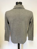 FRENCH CONNECTION GREY COTTON COLLARED ZIP UP CARDIGAN SIZE M