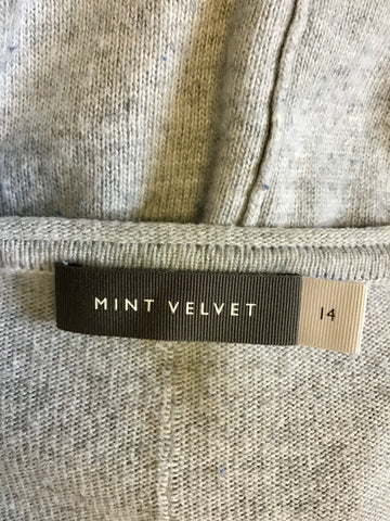 MINT VELVET LIGHT GREY STAR TRIM OVERSIZE JUMPER SIZE 14