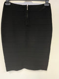 REISS BLACK BANDAGE STYLE STRAIGHT SKIRT SIZE S