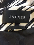 JAEGER BLACK & WHITE STRIPE LINEN & COTTON BLEND JACKET SIZE 16