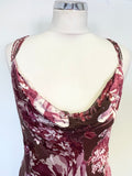 COUNTRY CASUALS MULBERRY & PINK FLORAL PRINT SPECIAL OCCASION DRESS & MATCHING JACKET SIZE 14
