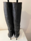 HOBBS DARK BROWN LEATHER KNEE LENGTH BOOTS SIZE 6/39