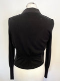 MINT VELVET BLACKKNIT WITH LINEN BLEND CONTRAST SHORT JACKET SIZE 10