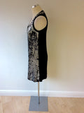 TWIN-SET SIMONI BARBIERI BLACK & SILVER SEQUINNED STRETCH MINI DRESS/ LONG TOP SIZE S