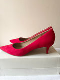 DUNE RED FAUX SUEDE KITTEN HEELS SIZE 7/40
