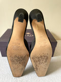 JOSEPH AZAGURY LONDON BLACK SATIN SLINGBACK HEELS SIZE 7/40