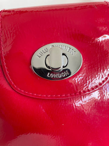 BRAND NEW LULU GUINESS RED PATENT LEATHER SHOULDER/ TOTE BAG