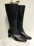 DOLCIS BLACK LEATHER KNEE LENGTH BOOTS SIZE 6/39