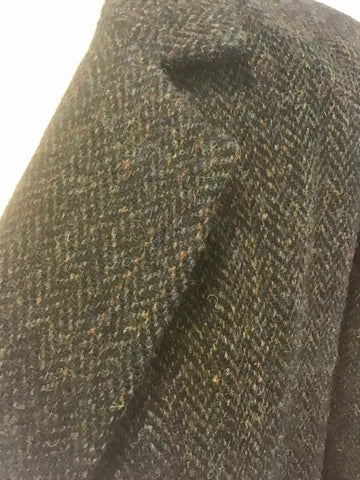 MULBERRY BLACK,GREY & BROWN TWEED WOOL DOUBLE BREASTED JACKET SIZE 8 FIT UK 10