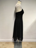 MONSOON BLACK BEADED TRIM SILK STRAPPY SPECIAL OCCASION DRESS SIZE 10