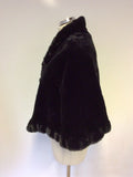 ROMAN ORIGINALS BLACK FAUX FUR EVENING WRAP/CAPE SIZE S/M