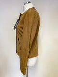 BRAND NEW GOES TAN CHAQUETA GOAT SUEDE ZIP UP JACKET SIZE 10