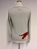 WHITE STUFF LIGHT GREY & RED DOG DESIGN JUMPER SIZE 14