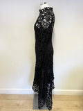 BRAND NEW CHIC BOUTIQUE ROSE BLACK LACE LONG SLEEVE SPECIAL OCCASION DRESS SIZE L