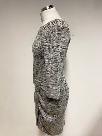 FRENCH CONNECTION GREY MARL STRETCH JERSEY DRESS SIZE 10