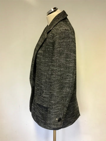 ISABEL MARANT ETOILE DARK GREY WOOL BLEND OVERSIZE LONG JACKET SIZE 36 UK 8/10