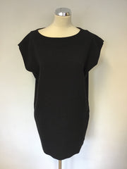 DIABLESS BLACK OVERSIZE MINI DRESS / TUNIC TOP SIZE T1 UK 10
