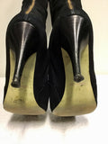 MODA IN PELLE BLACK SUEDE KNEE LENGTH HEELS SIZE 7.5/41