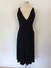 COAST BLACK SLEEVELESS WRAP DRESS SIZE 8