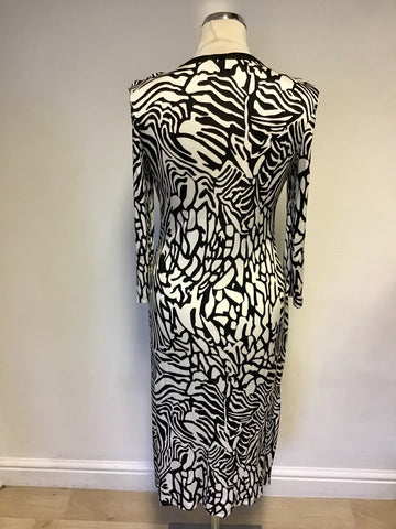 Star By Julien Macdonald Black & White Print Wrap Dress Size 12