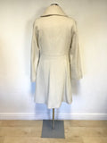 REISS RIVERA CREAM WOOL & CASHMERE BLEND COAT SIZE M