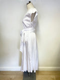 BRAND NEW THE SHIRT COMPANY ADELAIDE WHITE COTTON TIE BELT FIT & FLARE DRESS SIZE 12