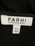 NICOLE FARHI BLACK STRETCH JERSEY V NECK LONG SLEEVED DRESS SIZE 12