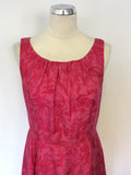 LK BENNETT PINK FLORAL PRINT SILK DRESS SIZE 12