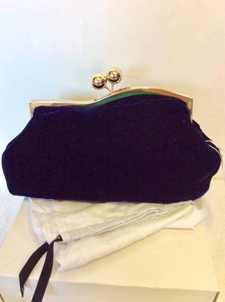 BRAND NEW & OTHER STORIES LARGE DARK BLUE VELVET CLUTCH BAG