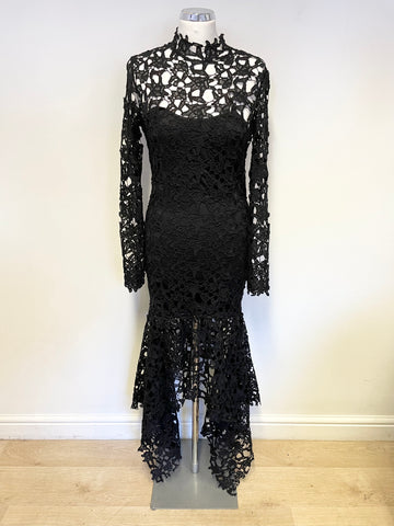 BRAND NEW CHIC BOUTIQUE ROSE BLACK LACE LONG SLEEVE SPECIAL OCCASION DRESS SIZE L
