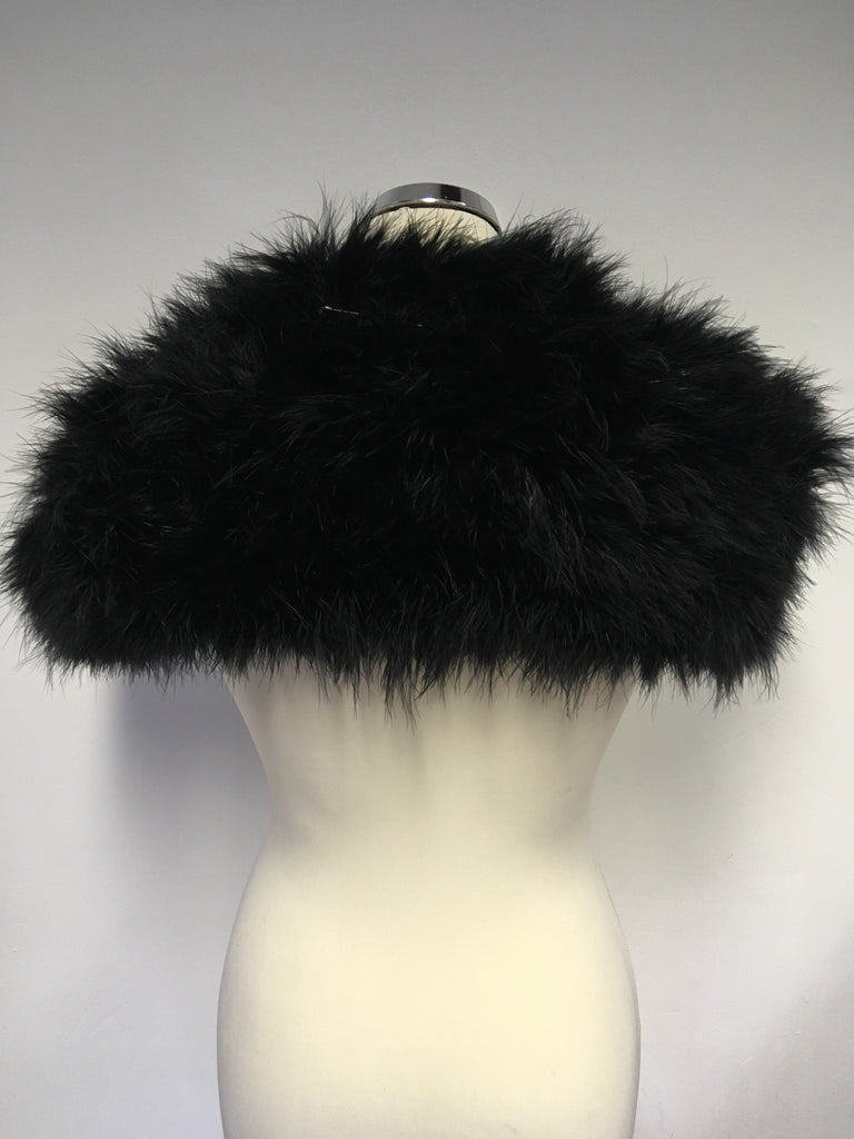 BRAND NEW JASPER CONRAN BLACK NATURAL FEATHER EVENING STOLE Whispers Dress Agency BRAND NEW JASPER CONRAN BLACK NATURAL FEATHER EVENING STOLE Whispers Dress Agency