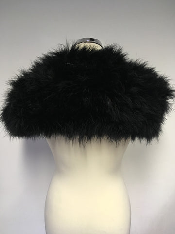 BRAND NEW JASPER CONRAN BLACK NATURAL FEATHER EVENING STOLE