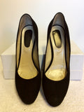 HOBBS BLACK SUEDE PLATFORM SOLE HEELS SIZE 7/40