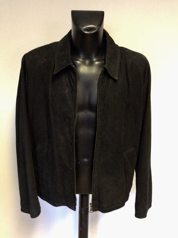 MULBERRY BLACK SUEDE ZIP UP JACKET SIZE L