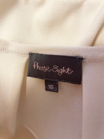 PHASE EIGHT CREAM WITH CONTRAST BACK 3/4 SLEEVE SHORT CARDIGAN SIZE 16