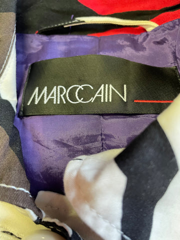 MARCCAIN MULTI COLOURED PRINT COTTON COAT SIZE N4 UK 14