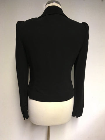 PHASE EIGHT BLACK PLEATED TRIM JACKET SIZE 10