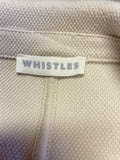 WHISTLES CREAM COTTON BLEND FITTED JACKET SIZE 10
