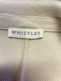 WHISTLES CREAM COTTON BLEND FITTED JACKET SIZE 10