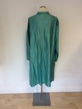 YACCO MARICARD GREEN SILK DUSTER COAT SIZE 2XL