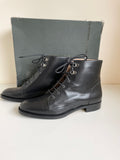 BRAND NEW HOBBS NICOLE BLACK LEATHER LACE UP ANKLE BOOTS SIZE 4/37