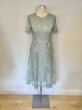 PHASE EIGHT MALIA PALE DUCK EGG LACE & SEQUIN SPECIAL OCCASION DRESS SIZE 10