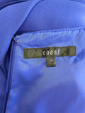 COAST ROYAL BLUE SLEEVELESS FRILL TRIM SPECIAL OCCASION PENCIL DRESS SIZE 12