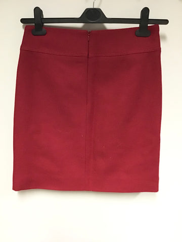 HOBBS RED WOOL MINI SKIRT SIZE 10