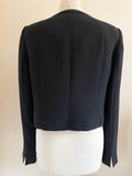 HOBBS INVITATION BLACK COLLARLESS LONG SLEEVE SHORT JACKET SIZE 12