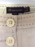 MULBERRY CREAM COTTON JACKET & SKIRT SUIT SIZE 10