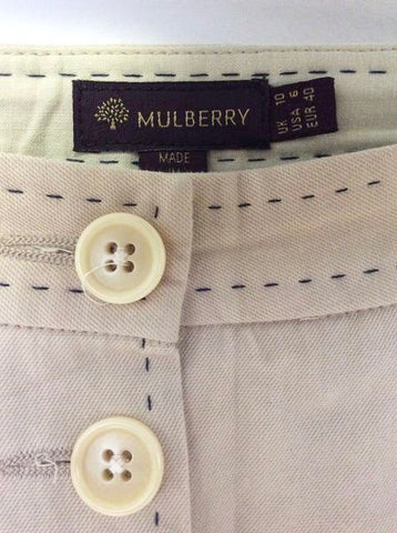 MULBERRY CREAM COTTON JACKET & SKIRT SUIT SIZE 10